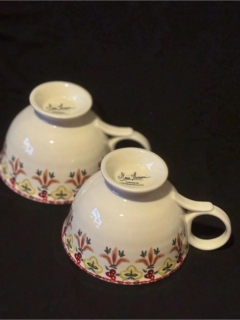 Set of 2 Anthropologie “Italian Hours” Mugs.